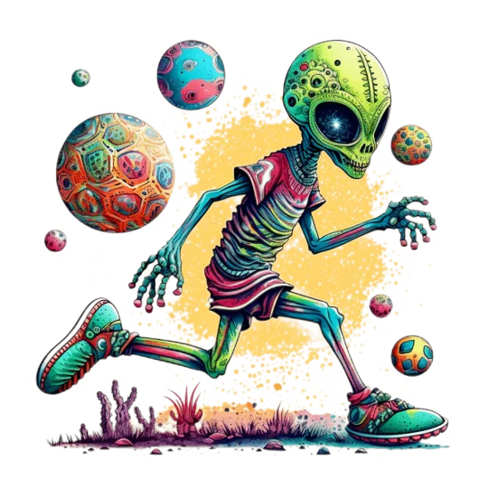 Personalised Drink Bottle UK - Alien playing football