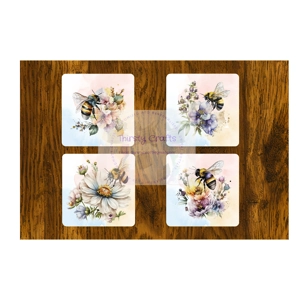 Bumble Bee coasters set of 4