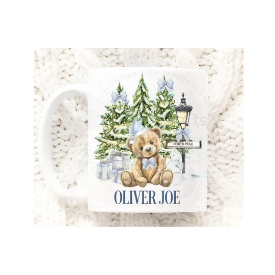 Personalised Mug - Boy Teddy Christmas Mug
