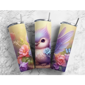 Pink & Purple bird in flowers