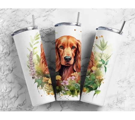 Tumbler Cup UK - Cocker Spaniel in Wreath of Flowers