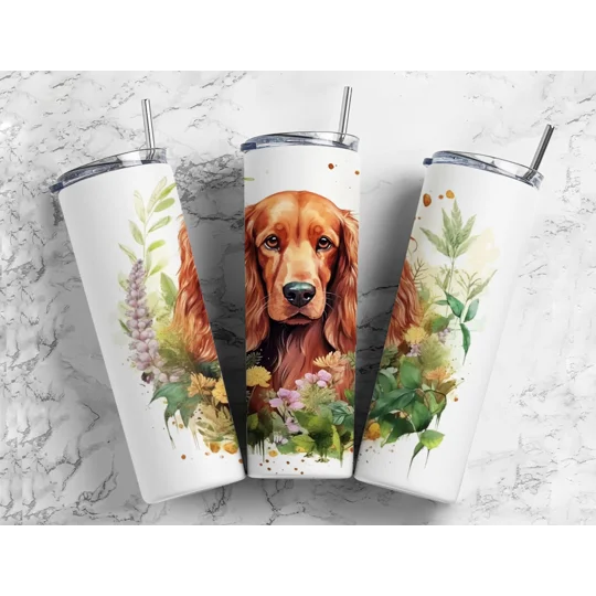 Cocker Spaniel in Wreath of Flowers