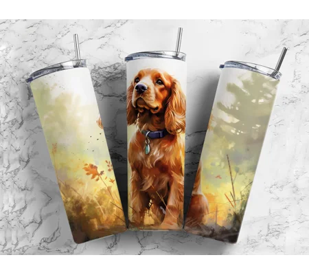 Tumbler Cup UK - Cocker Spaniel sitting in foliage