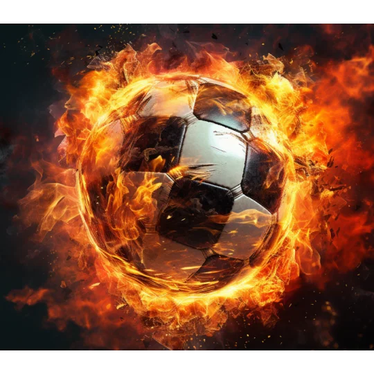Personalised Drink Bottle UK - Football in Flames