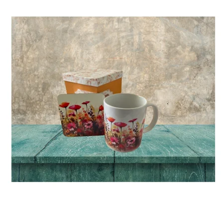Floral mug & Coaster Set no.4 - Personalised Mug Gift Set