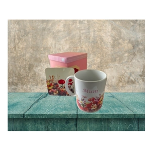 Floral Mug and Coaster Set 2