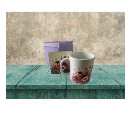 Floral Mug and Coaster Set No. 1 - Personalised Mug Gift Set