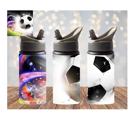 Personalised Drink Bottle UK - Football with splash of colour