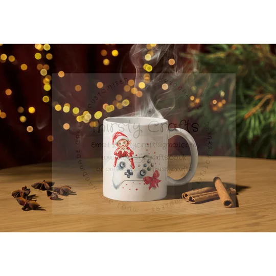 Personalised Mug -Christmas Gamer Elf