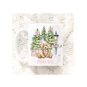 Personalised Christmas Mug -  Girl Teddy Mug