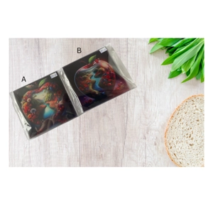 Glass Apple with river running through - Glass Coaster