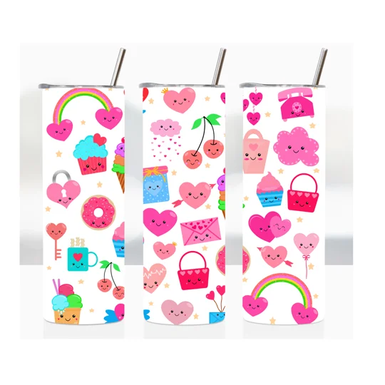 Introducing our adorable Cute Kawaii Heart Sticker tumbler, a must-have for all sticker enthusiasts! This tumbler features a collection of charming heart-shaped stickers that are perfect for adding a touch of cuteness to any surface. Each sticker is meticulously designed with vibrant colors and delightful kawaii images that will surely bring a smile to your face.