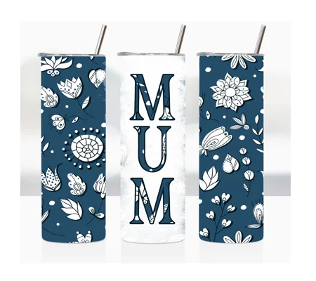 Tumbler Cup UK - Mum - Teal Blossom