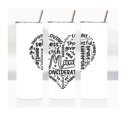 Tumbler Cup UK- Mum Heart Affirmations