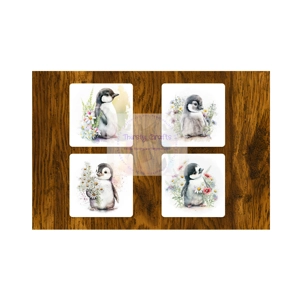 Cute Penguin Coasters set of 4