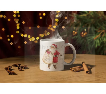 Personalised Christmas Mug UK - Christmas Santa with his Sack