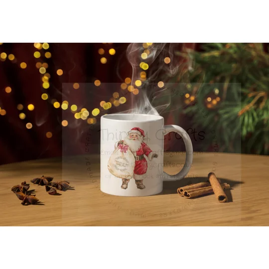 Personalised Mug - Christmas Santa with his Sack