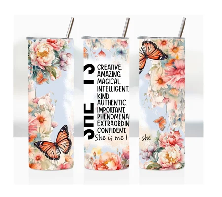 Tumbler Cup UK - She is - Butterfly Whispers