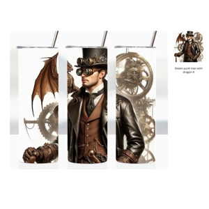 Steampunk man with dragon