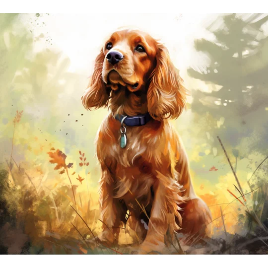 Tumbler Cup UK - Cocker Spaniel sitting in foliage