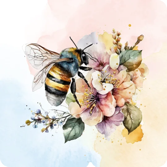 Bumble Bee coasters set of 4