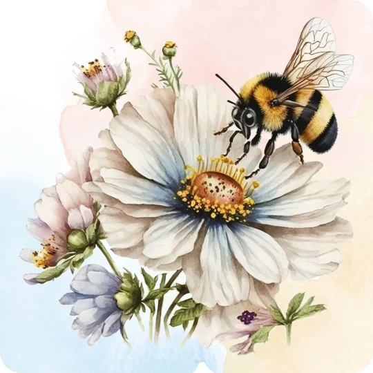 Bumble Bee coasters set of 4