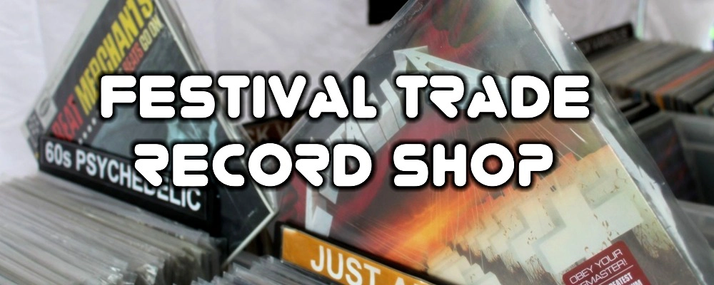 various record boxes displayed