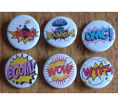 Comic Button Badges 001
