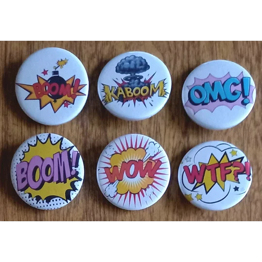 Comic Button Badges 001 set