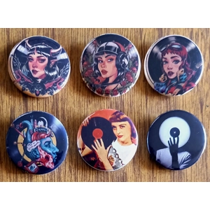 Vinyl Girl Button Badges 004