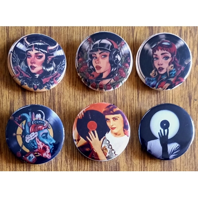Vinyl Girl Button Badge..