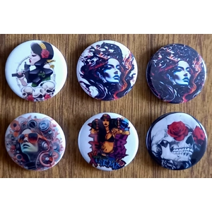 Goth Button Badges 006