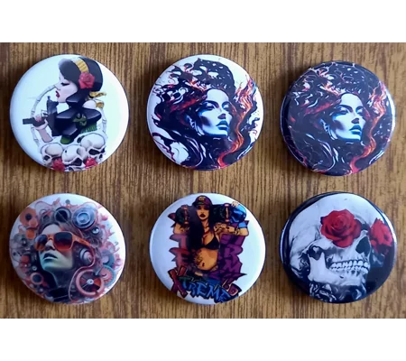 Goth Button Badges 006