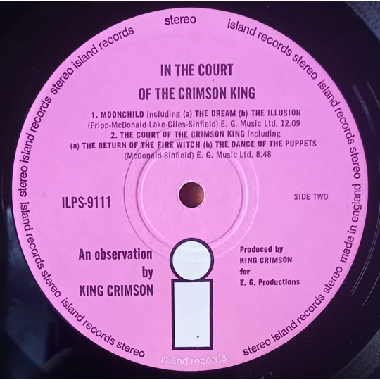 King Crimson - In the Court of the Crimson King label