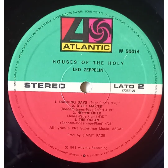 Led Zeppelin – Houses Of The Holy label 2