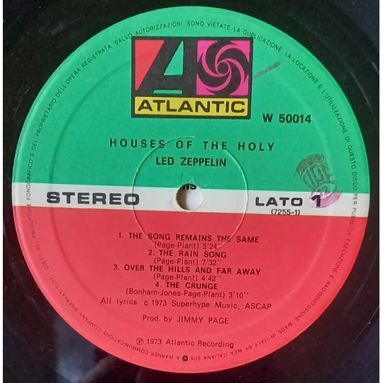 Led Zeppelin – Houses Of The Holy label 1