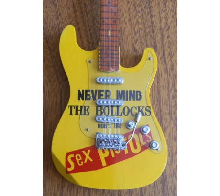 Sex Pistols Miniature Electric Guitar – 24cm Punk Rock Display Collectible with Stand