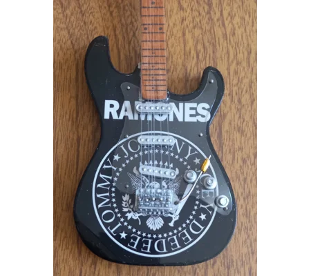 Ramones Miniature Electric Guitar Punk Rock Display Model with Stand