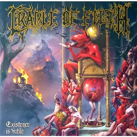 This deluxe limited edition release of Existence Is Futile is pressed on double picture disc vinyl, showcasing stunning artwork across all four sides. The visuals are detailed and ominous, perfectly matching the album’s apocalyptic themes and theatrical black metal style.