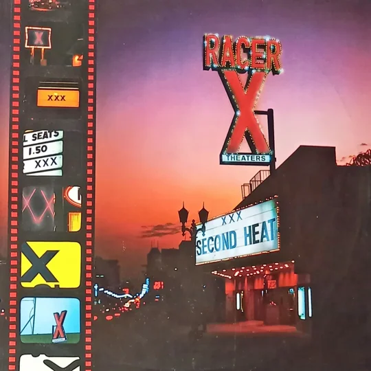Initially released in 1987 on Roadrunner Records (RR 9601), Second Heat is the second studio album by the US heavy metal band Racer X, and a testament to their technical brilliance. The lineup features Paul Gilbert and Bruce Bouillet on blistering dual guitars, Jeff Martin on vocals, Juan Alderete on bass, and Scott Travis on drums, delivering high-speed riffs and complex arrangements that defined the shred metal genre.