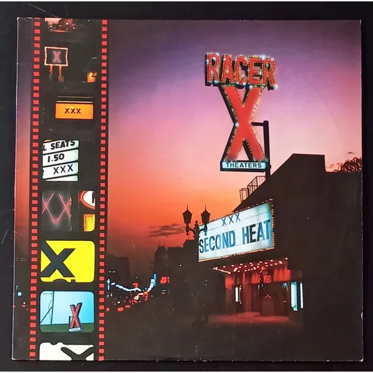 Initially released in 1987 on Roadrunner Records (RR 9601), Second Heat is the second studio album by the US heavy metal band Racer X, and a testament to their technical brilliance. The lineup features Paul Gilbert and Bruce Bouillet on blistering dual guitars, Jeff Martin on vocals, Juan Alderete on bass, and Scott Travis on drums, delivering high-speed riffs and complex arrangements that defined the shred metal genre.
