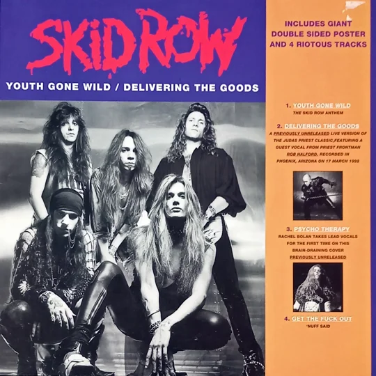 A classic pairing from American heavy rockers Skid Row, this 12″ vinyl single brings together the band’s rebellious anthem Youth Gone Wild with Delivering the Goods, a live cover that captures their raw stage energy.