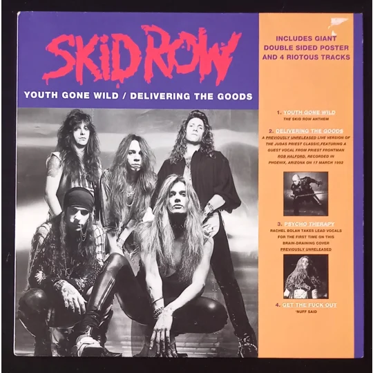 A classic pairing from American heavy rockers Skid Row, this 12″ vinyl single brings together the band’s rebellious anthem Youth Gone Wild with Delivering the Goods, a live cover that captures their raw stage energy.