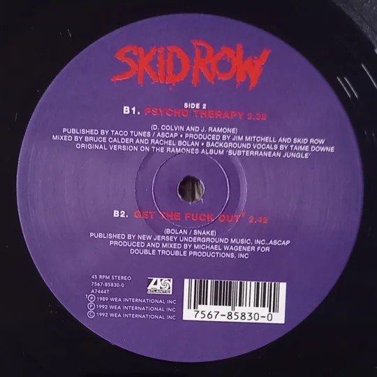 A classic pairing from American heavy rockers Skid Row, this 12″ vinyl single brings together the band’s rebellious anthem Youth Gone Wild with Delivering the Goods, a live cover that captures their raw stage energy.