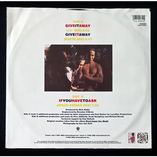 Give It Away is the breakthrough single that propelled Red Hot Chili Peppers into global prominence, taken from the era-defining album Blood Sugar Sex Magik. Driven by Flea’s funk-heavy bassline and John Frusciante’s sharp guitar work, the track became a defining moment of early 90s alternative rock.