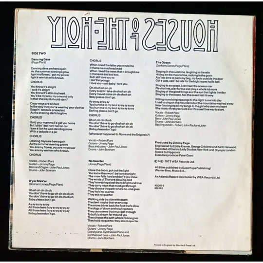 Released in 1973, Houses of the Holy is the fifth studio album from Led Zeppelin, showcasing the band at the peak of their creative powers.