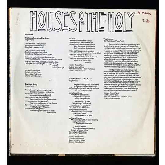 Released in 1973, Houses of the Holy is the fifth studio album from Led Zeppelin, showcasing the band at the peak of their creative powers.