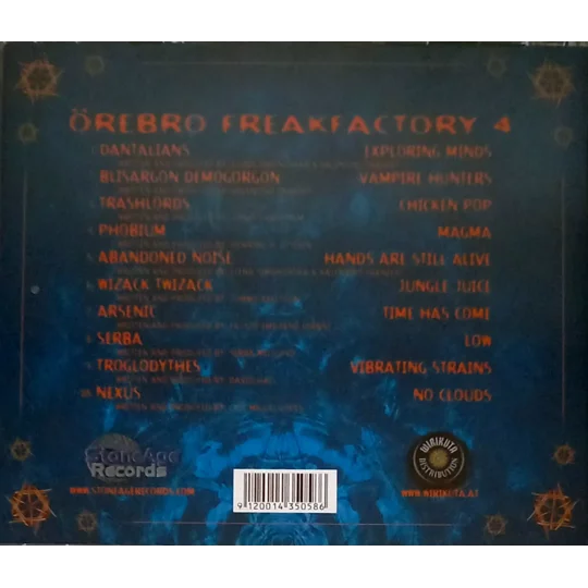 VA – Örebro Freakfactory 4 CD is a Swedish psychedelic trance compilation released on Stoneage Records as part of the Örebro Freakfactory series. This fourth instalment gathers a strong selection of underground psy-trance producers delivering twisted, high-energy tracks with a playful edge and darker experimental undertones. The compilation moves through driving basslines, surreal sound design, and psychedelic atmospheres typical of the Scandinavian psy scene in the mid-2000s. A solid collector piece for fans of underground trance compilations and niche European label output.