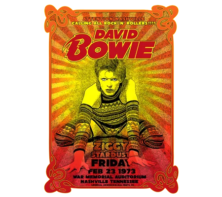 David Bowie T-shirt Tour Poster Ziggy