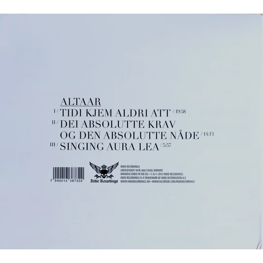 Altaar - Altaar CD back cover
